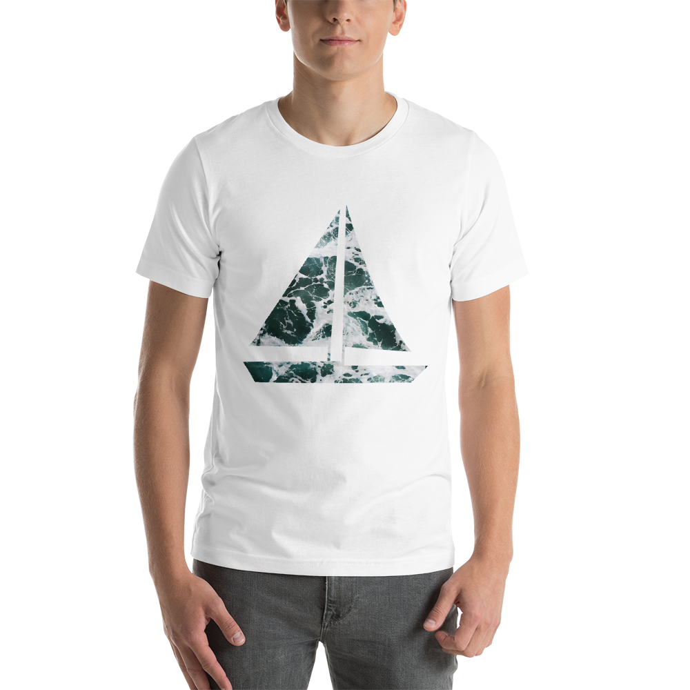 Yacht Waves Pattern | Men's Premium T-Shirt
